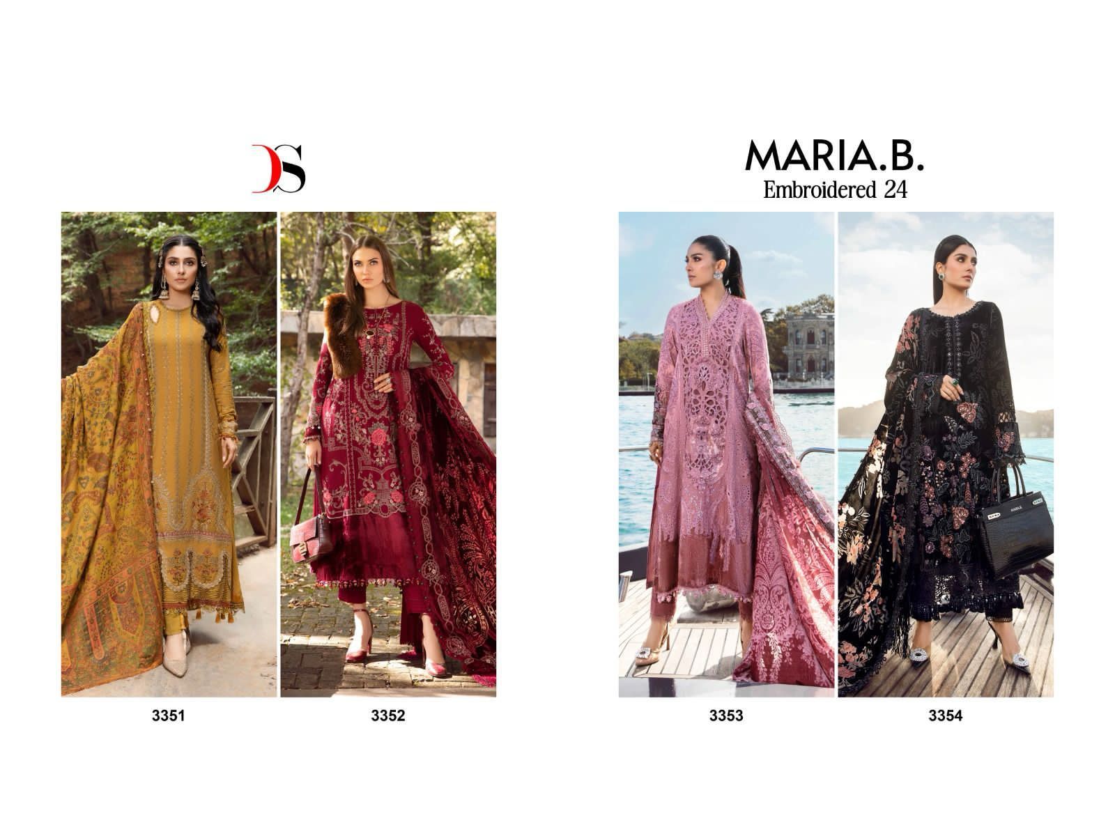 DEEPST SUITS MARIA B EMBROIDERED 24 PAKISTANI SUITS