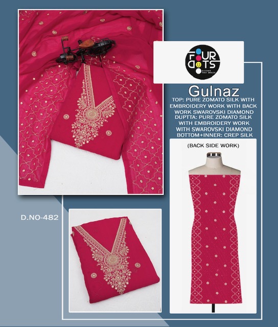 FOUR DOTS GULNAZ SILK EMBROIDERY SUITS