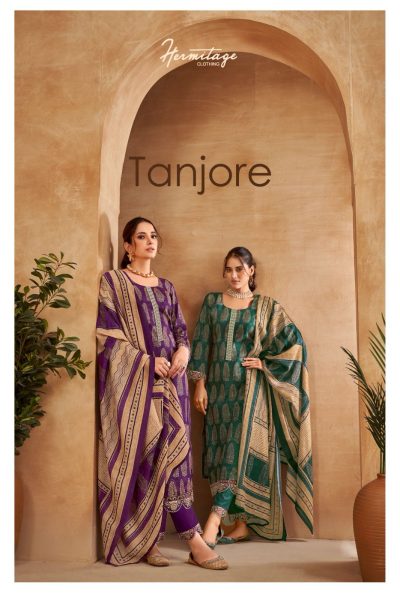 HERMITAGE TANJORE COTTON EMBROIDERED SUITS