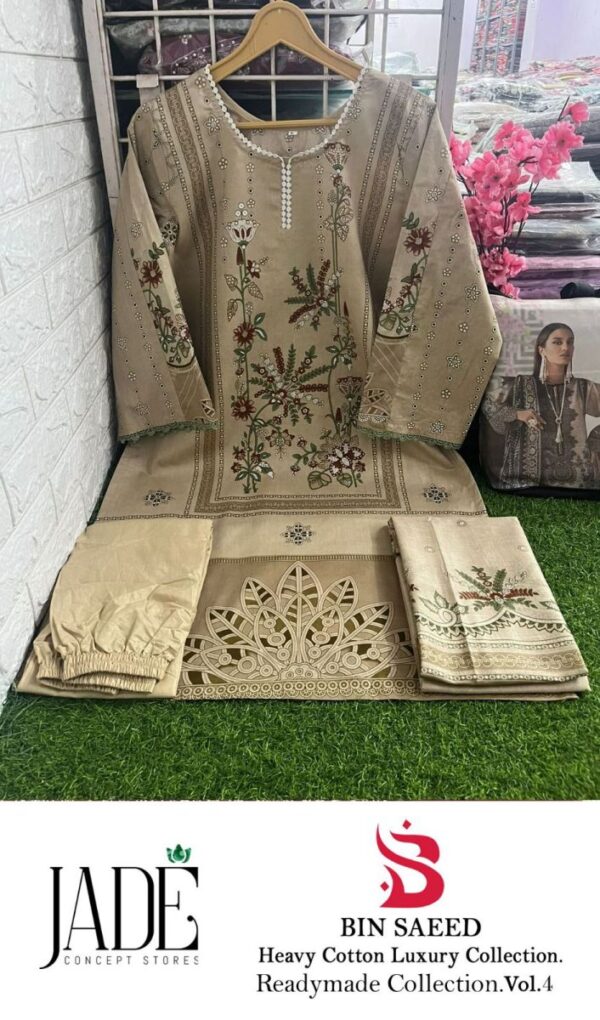 JADE BIN SAEED VOL 4 PURE LAWN COTTON READYMADE SUITS