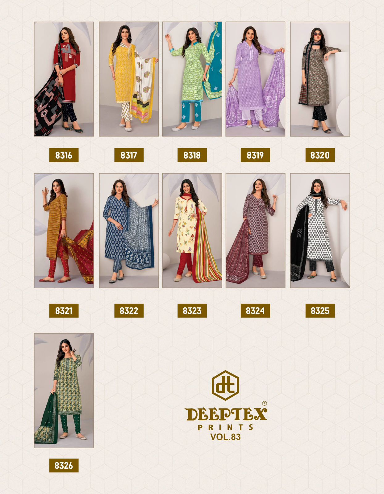 DEEPTEX MISS INDIA VOL 83 DRESS MATERIAL MANUFACTURER
