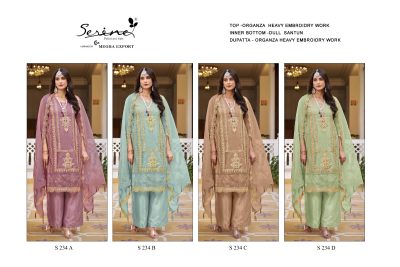 SERINE S 234 ORGANZA PAKISTANI SALWAR SUITS