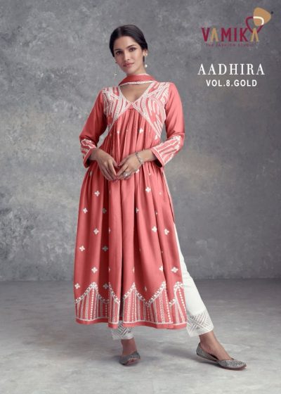 VAMIKA AADHIRA VOL 8 GOLD READYMADE KURTIS