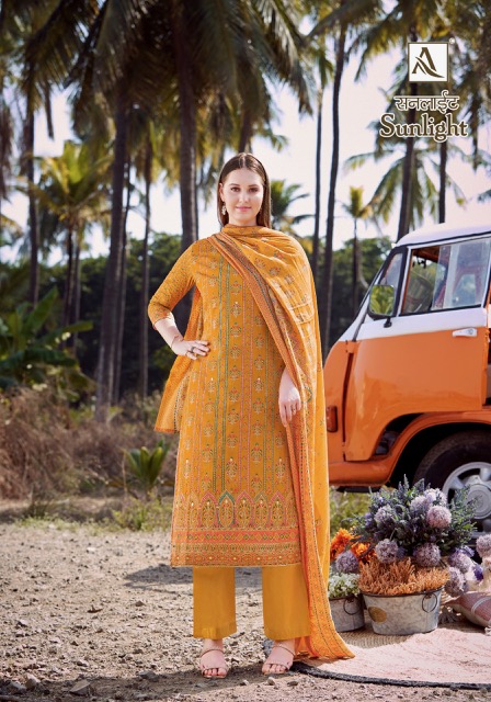 ALOK SUIT SUNLIGHT DESIGNER PRINT SALWAR KAMEEZ WHOLESALER IN SURAT