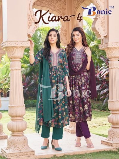 BONIE KIARA 4 CHANDERI PRINTS KURTI CATALOGUE