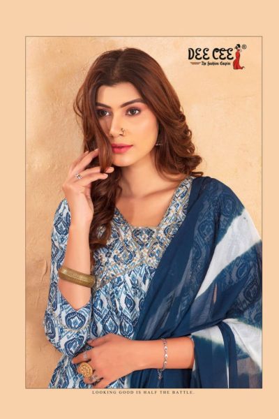 DEECEE NATHALIA CHANDERI PRINT KURTIS CATALOGUE SUPPLIER IN SURAT