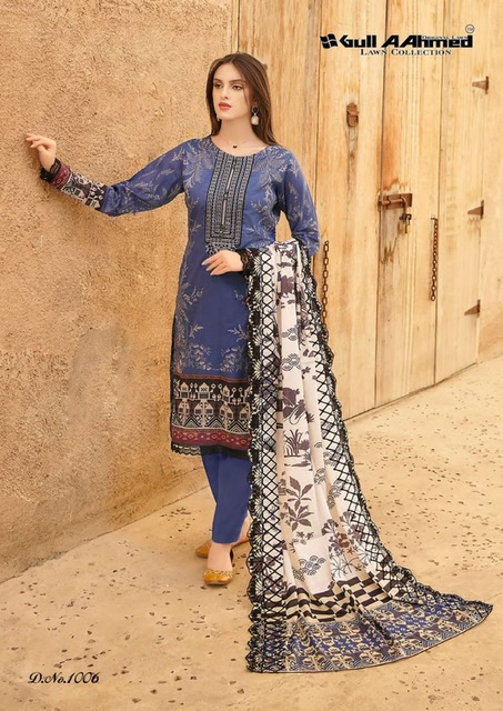 GULL AAHMED AL ZAHRA LAWN KARACHI SUITS