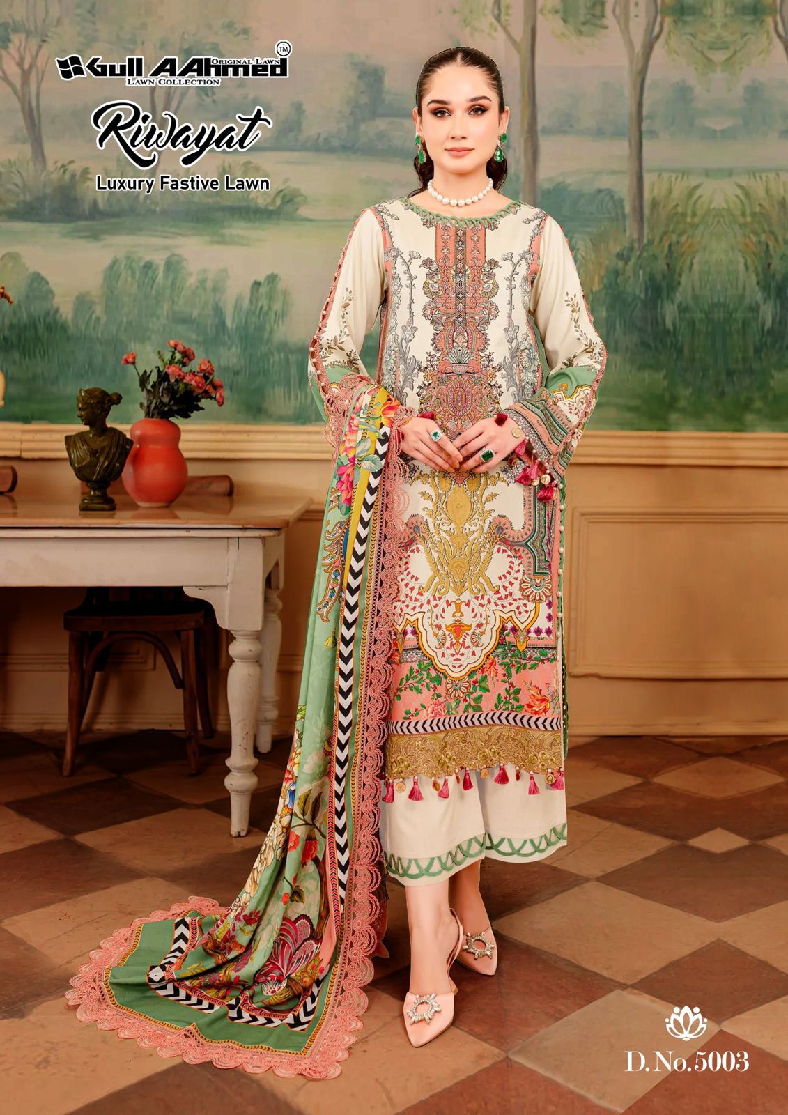 GULL AAHMED RIWAYAT VOL 5 LAWN KARACHI SUITS SUPPLIER