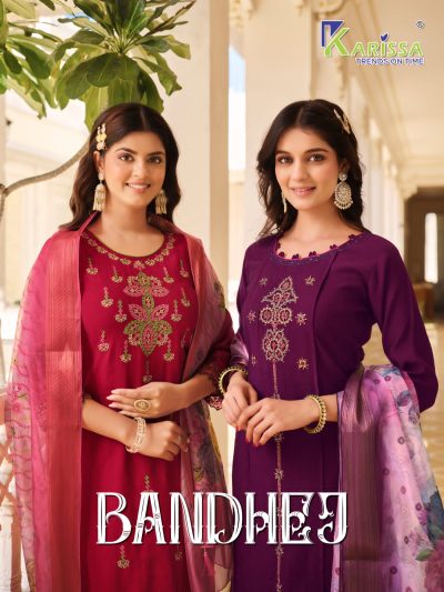 KARISSA BANDHEJ READYMADE DESIGNER KURTIS CATALOGUE SUPPLIER IN SURAT