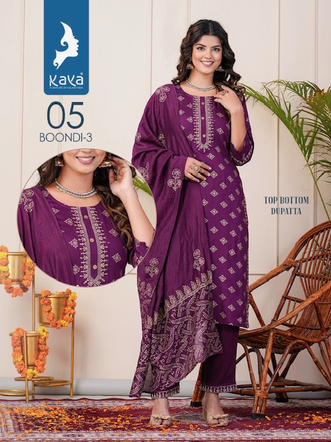 KAYA BOONDI 3 READYMADE KURTI CATALOGUE DISTRIBUTOR IN SURAT