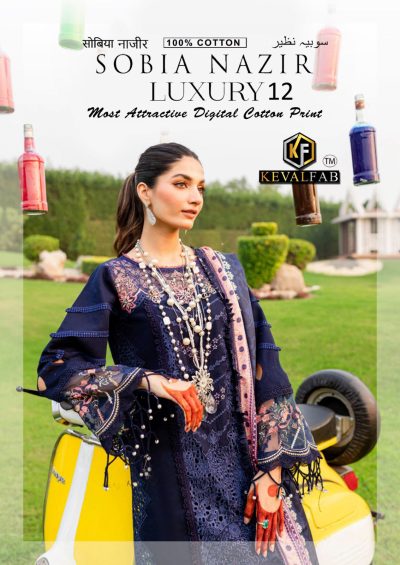 KEVAL FAB SOHA NAZIR LUXURY VOL 12 LAWN KARACHI SUITS