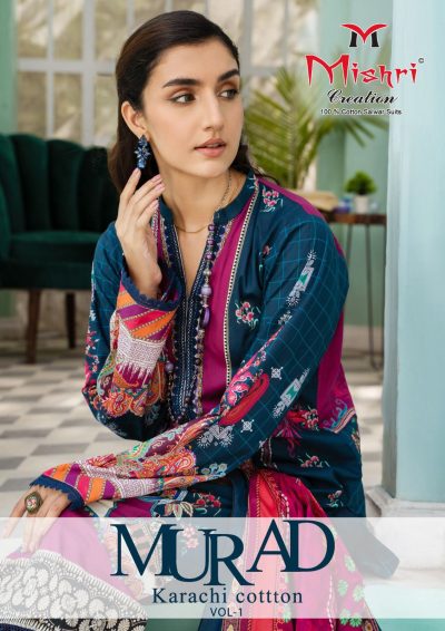 MISHRI CREATION MURAD VOL 1 KARACHI COTTON SUIT WHOLESALER IN SURAT