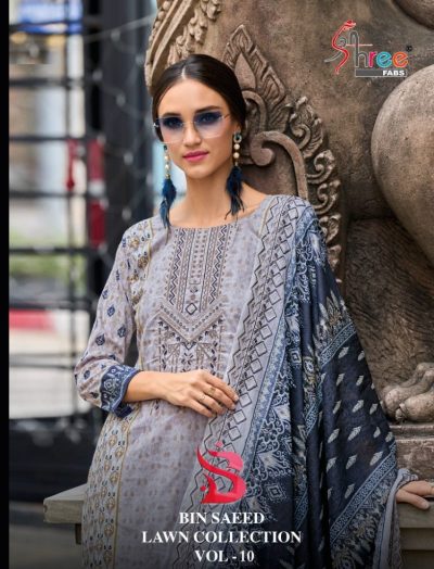 SHREE FABS BIN SAEED VOL 10 LAWN COLLECTION SALWAR KAMEEZ SUPPLIER IN SURAT