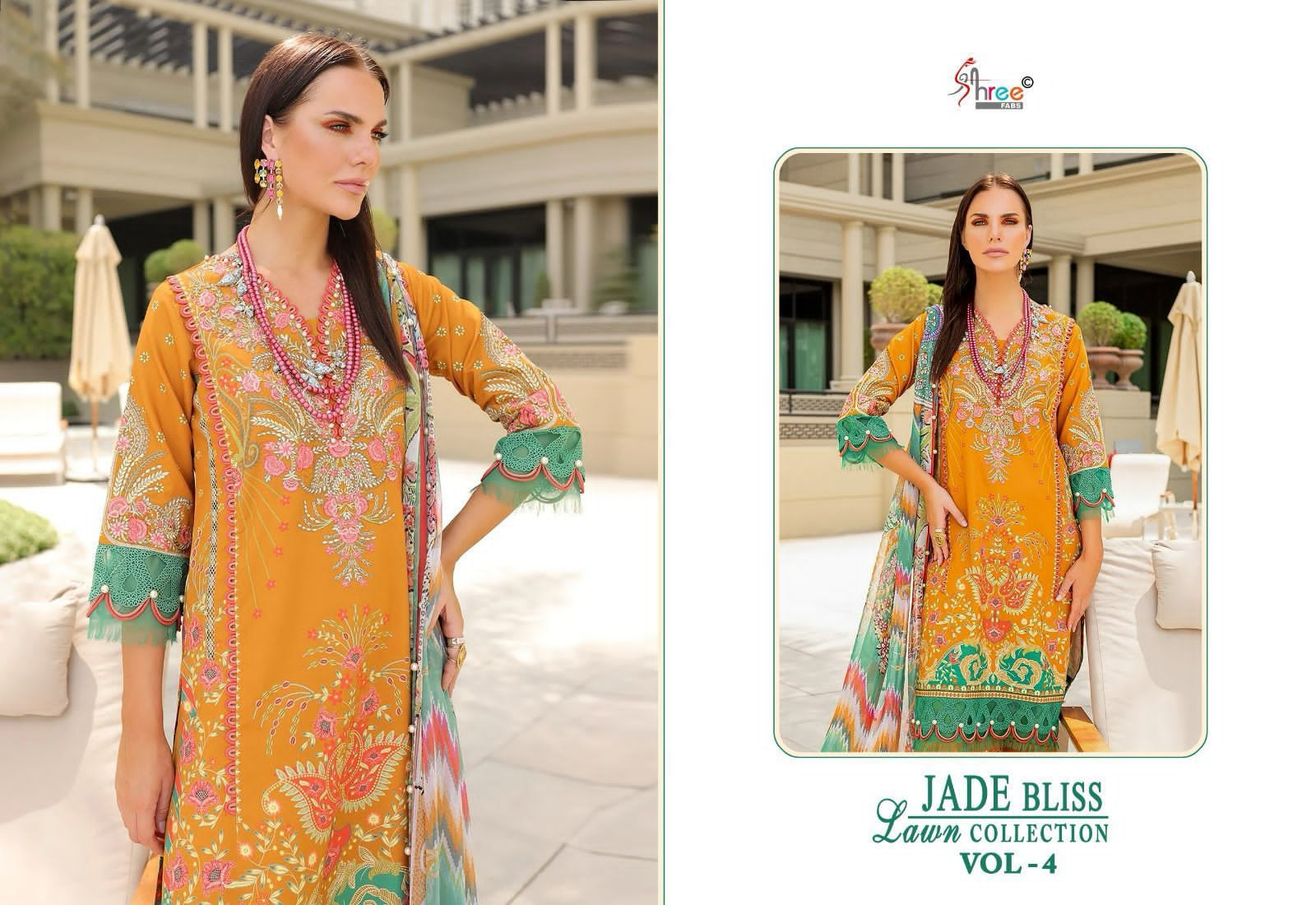 SHREE FABS JADE BLISS LAWN COLLECTION VOL 4 SALWAR KAMEEZ WHOLESALER IN SURAT