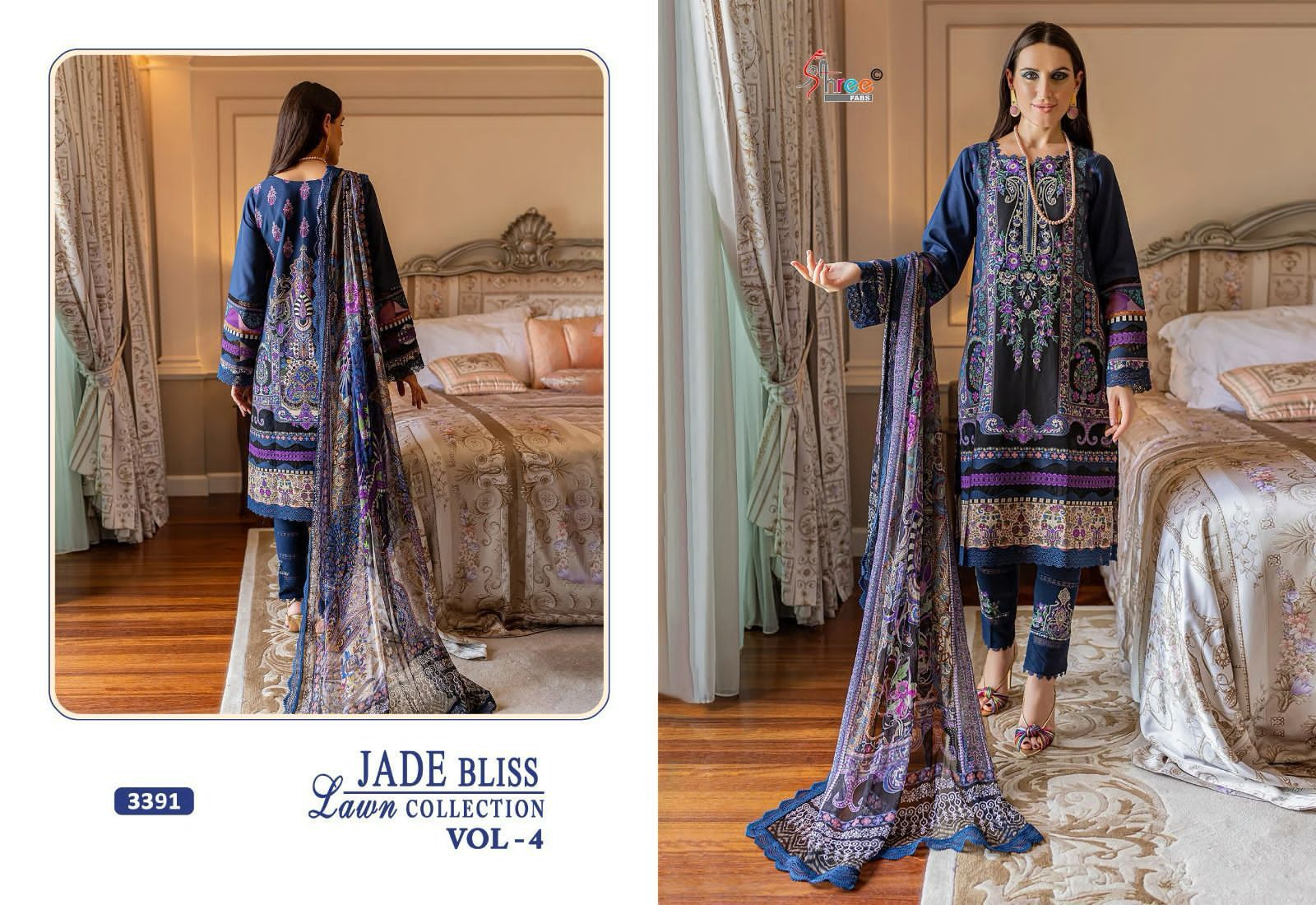 SHREE FABS JADE BLISS LAWN COLLECTION VOL 4 SALWAR KAMEEZ WHOLESALER IN SURAT