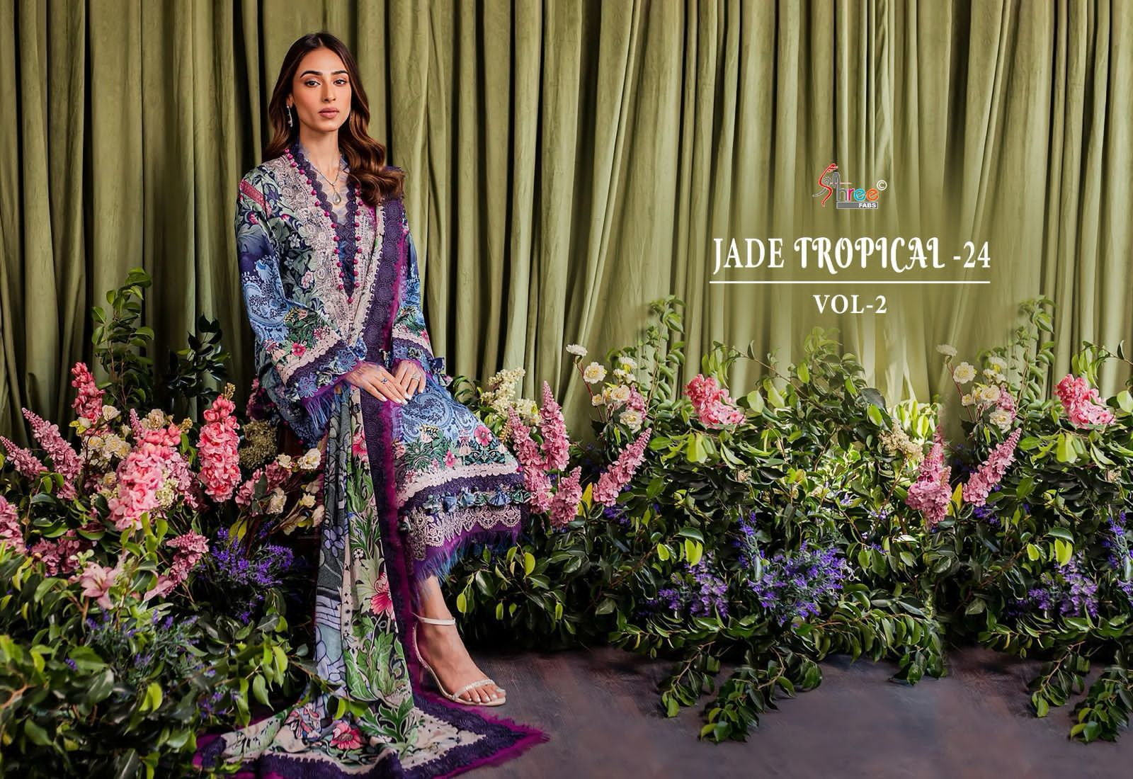 SHREE FABS JADE TROPICAL 24 VOL 2 PAKISTANI SUITS WHOLESALER