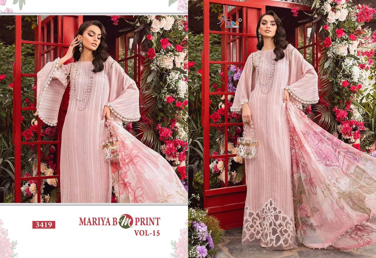 SHREE FABS MARIYA B M PRINT VOL 15 SALWAR SUIT WHOLESALER IN SURAT