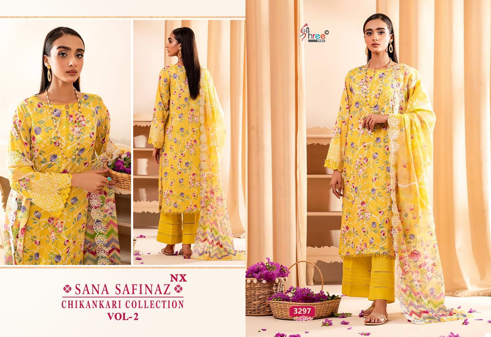 SHREE FABS SANA SAFINAZ CHIKANKARI COLLECTION VOL 2 NX