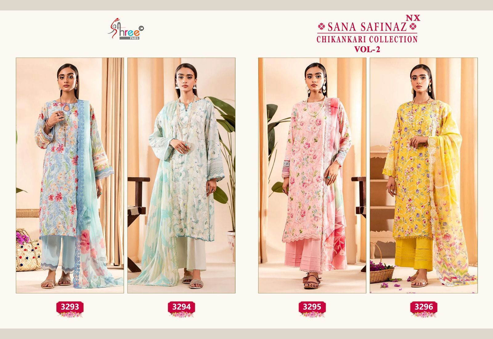 SHREE FABS SANA SAFINAZ CHIKANKARI COLLECTION VOL 2 NX