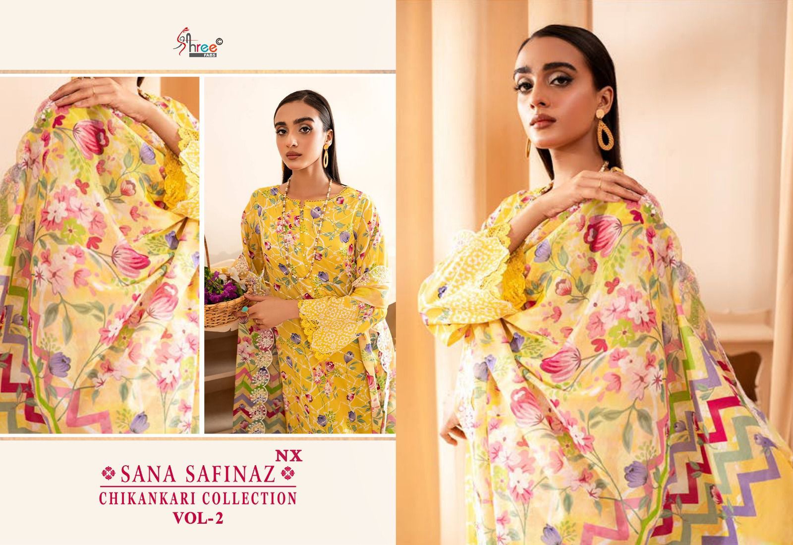 SHREE FABS SANA SAFINAZ CHIKANKARI COLLECTION VOL 2 NX