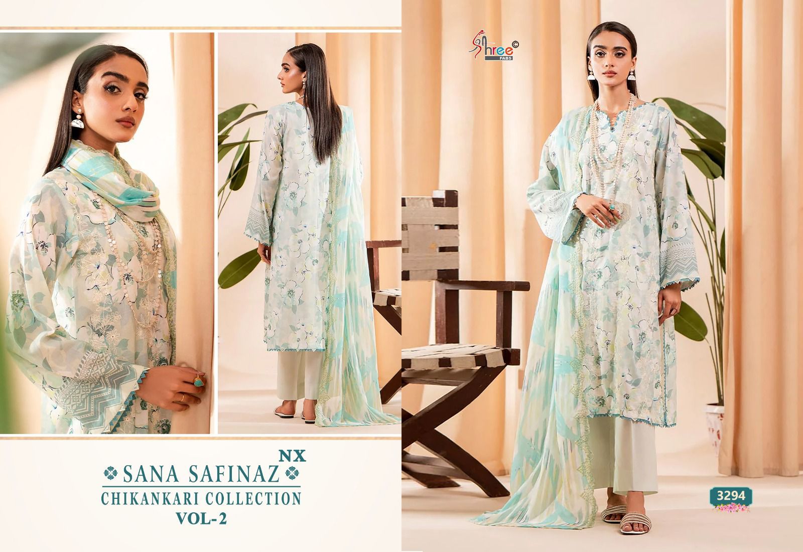 SHREE FABS SANA SAFINAZ CHIKANKARI COLLECTION VOL 2 NX