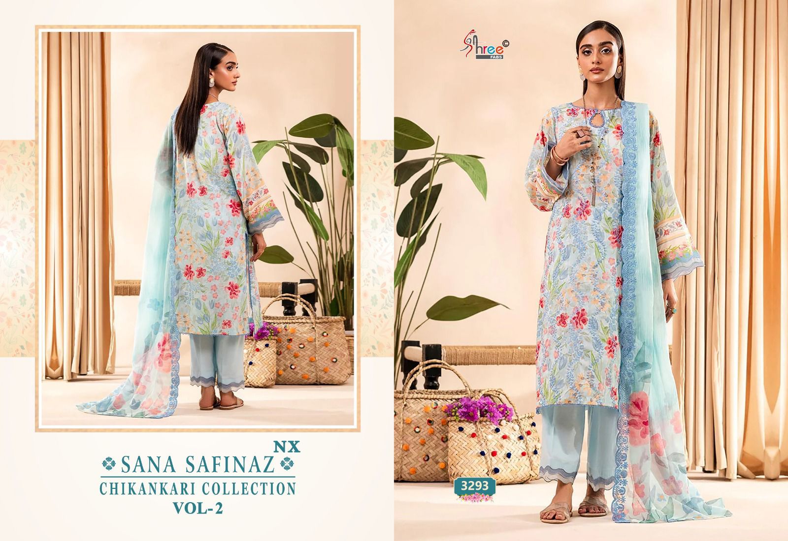 SHREE FABS SANA SAFINAZ CHIKANKARI COLLECTION VOL 2 NX