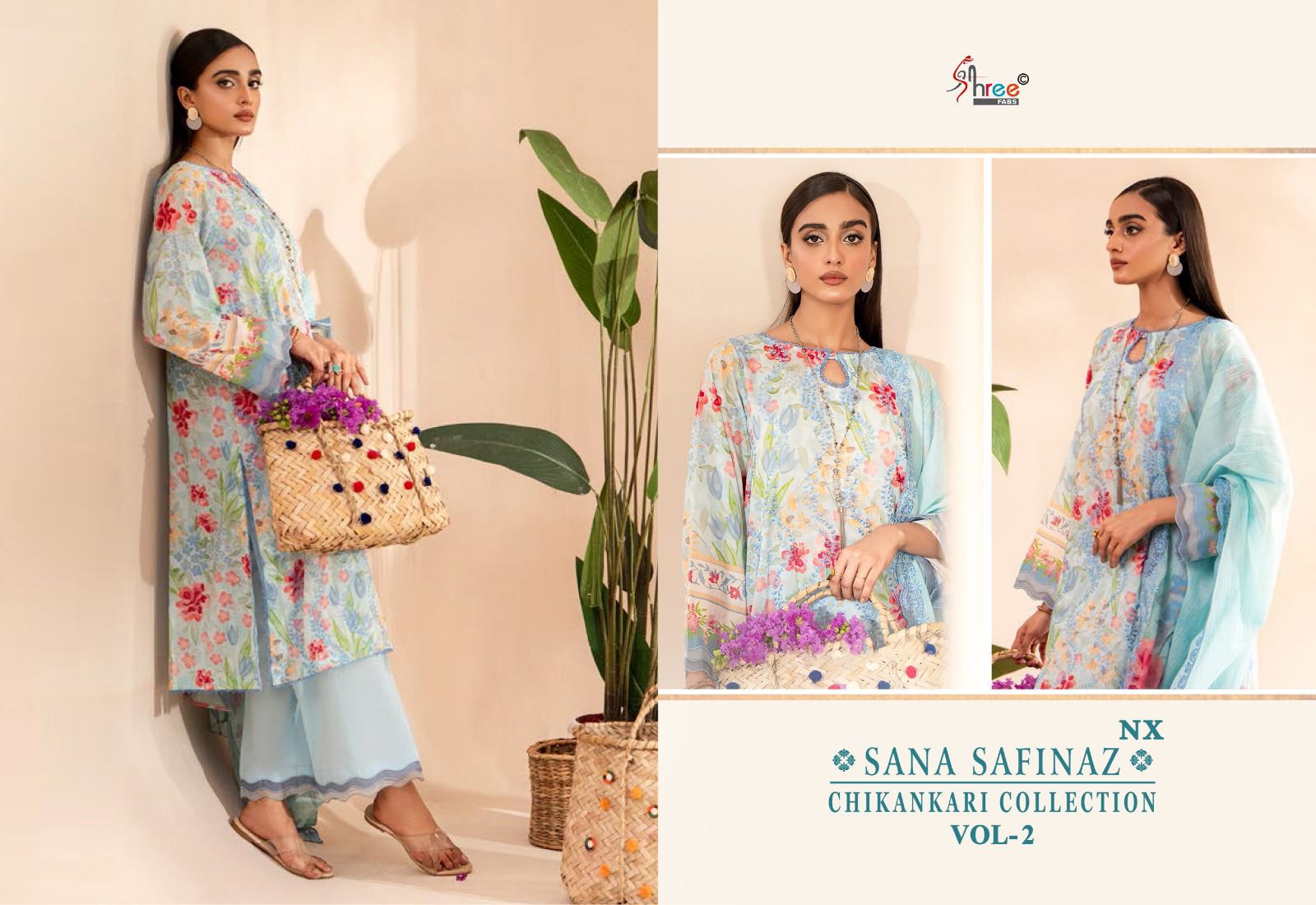 SHREE FABS SANA SAFINAZ CHIKANKARI COLLECTION VOL 2 NX