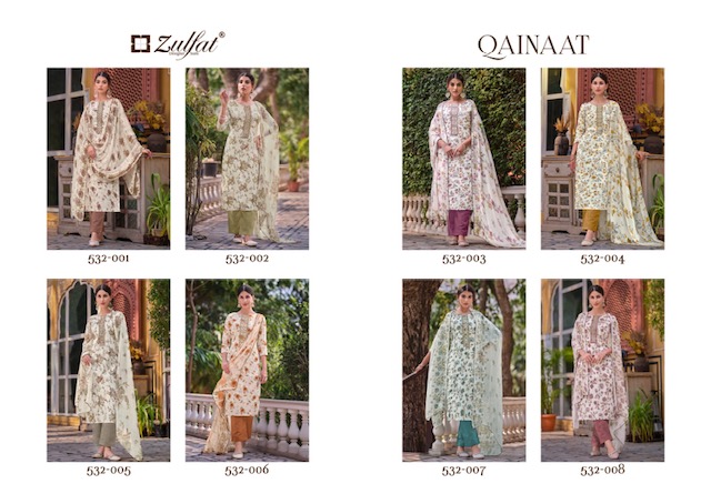 ZULFAT QAINAAT COTTON SATIN SUITS SUPPLIER IN SURAT