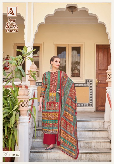 ALOK SUIT BELLA EDITION 6 PRINTED SALWAR KAMEEZ WHOLESALER IN SURAT