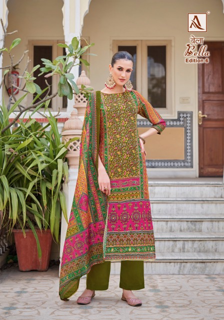 ALOK SUIT BELLA EDITION 6 PRINTED SALWAR KAMEEZ WHOLESALER IN SURAT