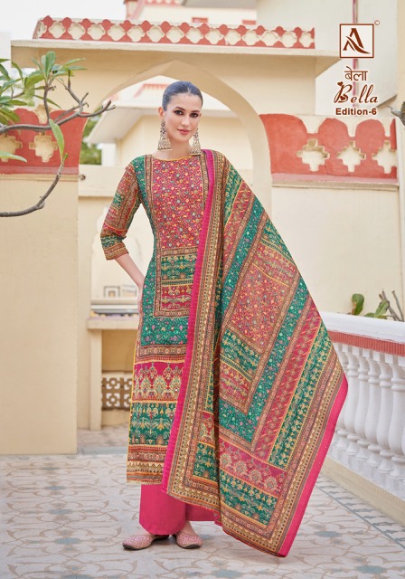 ALOK SUIT BELLA EDITION 6 PRINTED SALWAR KAMEEZ WHOLESALER IN SURAT