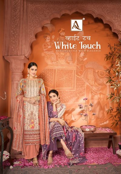 ALOK SUIT WHITE TOUCH DESIGNER PRINT SALWAR KAMEEZ WHOLESALER IN SURAT