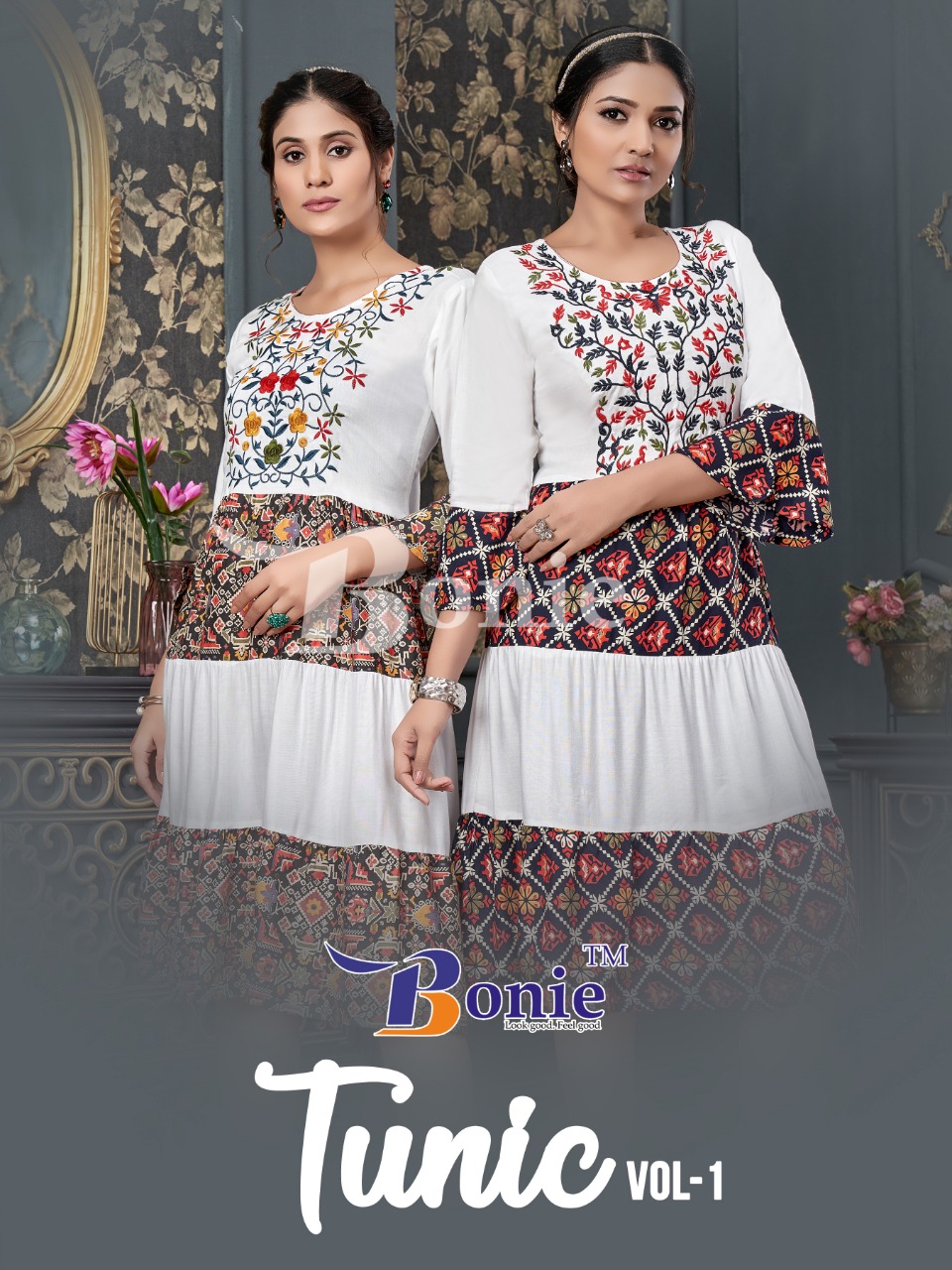 BONIE TUNIC VOL 1 REYON PRINTED KURTIS