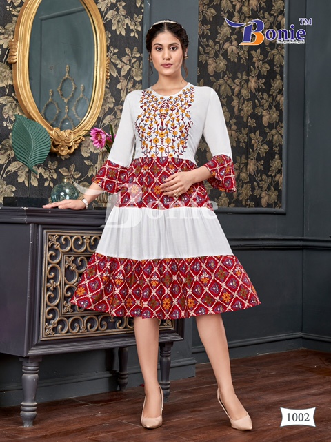 BONIE TUNIC VOL 1 REYON PRINTED KURTIS