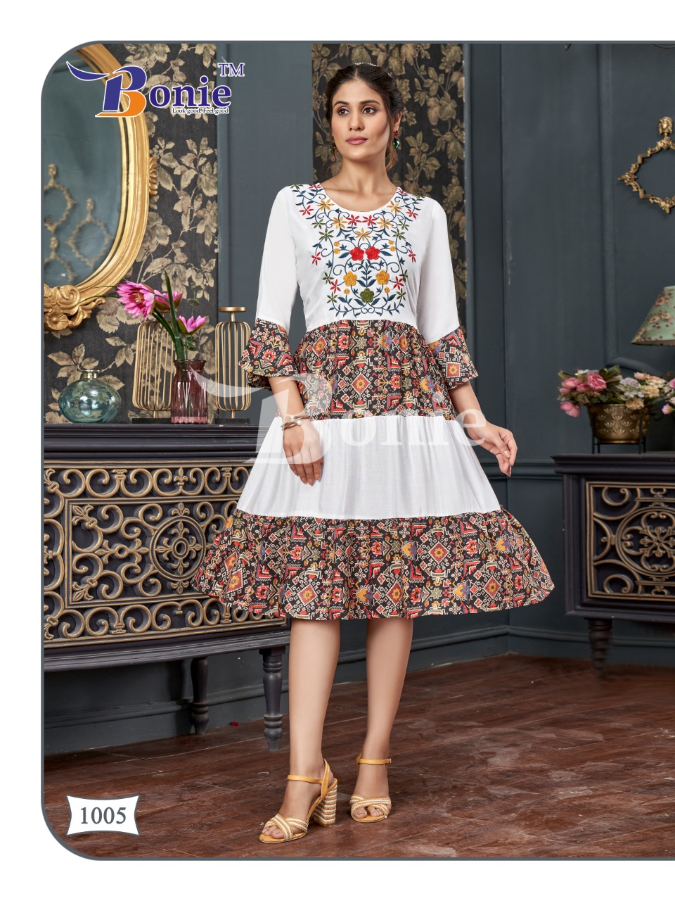 BONIE TUNIC VOL 1 REYON PRINTED KURTIS