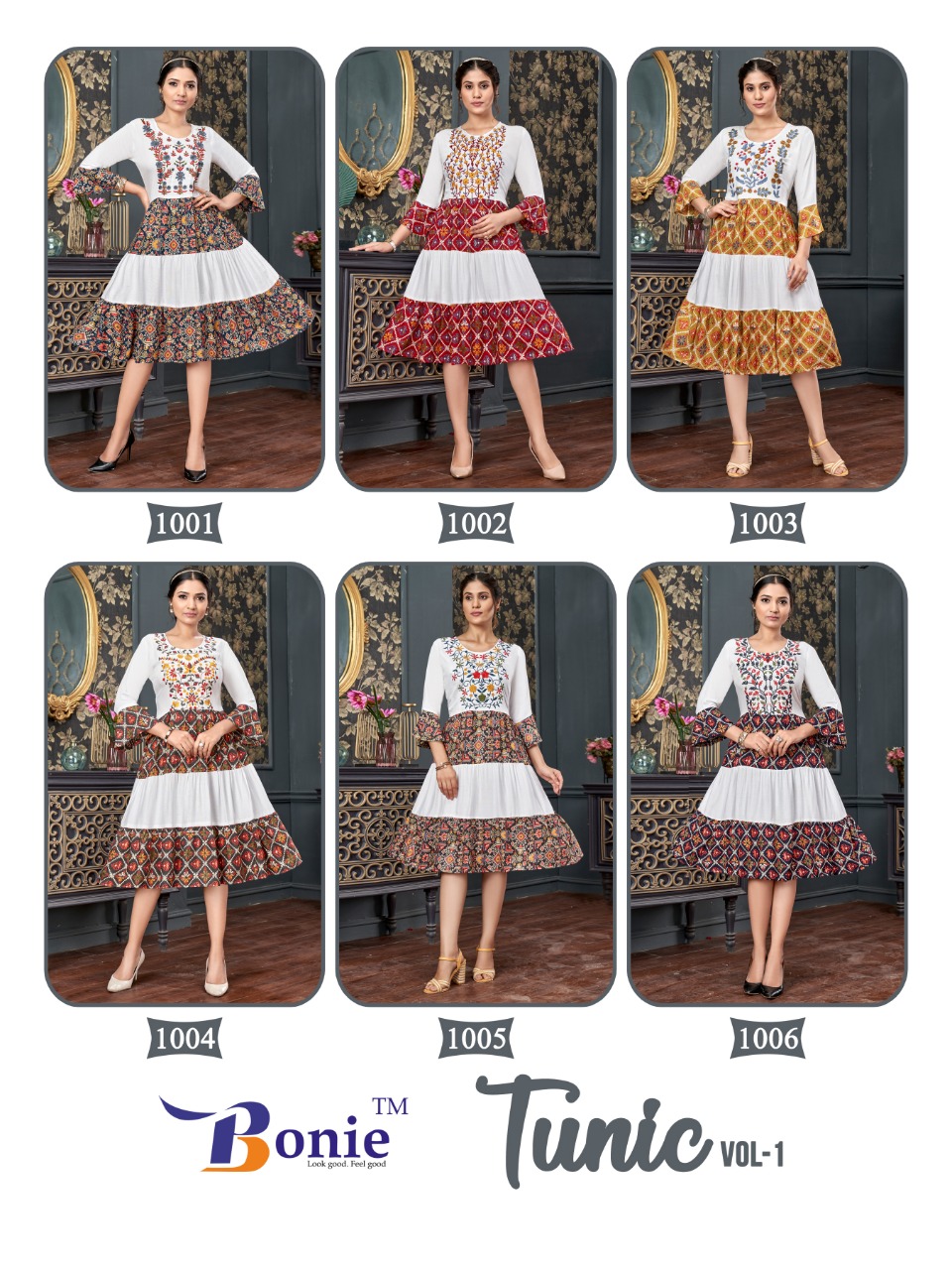 BONIE TUNIC VOL 1 REYON PRINTED KURTIS