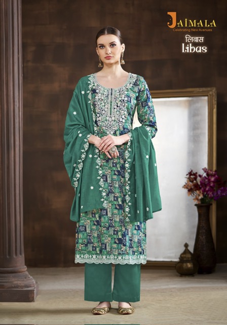 JAIMALA LIBAS REYON EMBROIDERY SUITS WHOLESALER