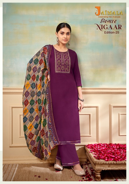 JAIMALA NIGAAR EDITION 25 RAYON SALWAR SUIT DISTRIBUTOR IN SURAT