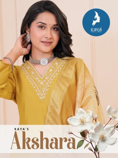 KAYA AKSHARA ROMAN SILK READYMADE KURTI CATALOGUE SUPPLIER IN SURAT