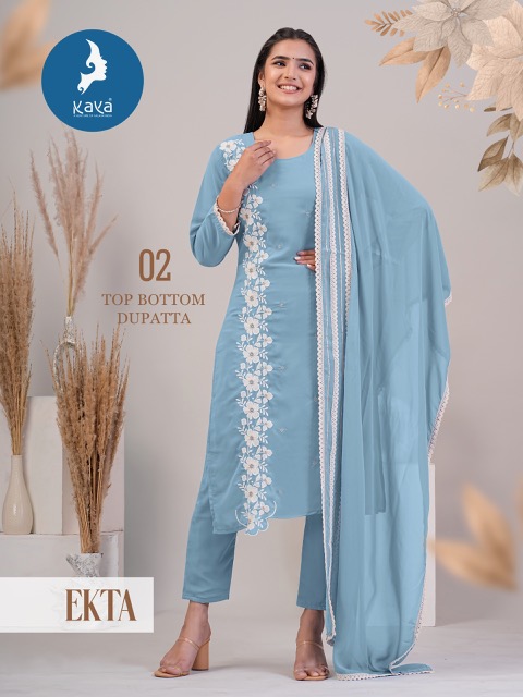 KAYA EKTA READYMADE GEORGETTE KURTI CATALOGUE WHOLESALER IN SURAT