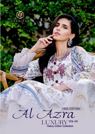 KEVAL FAB AL AZRA VOL 4 COTTON KARACHI SUITS