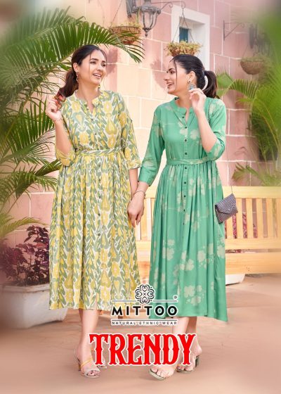 MITTOO TRENDY REYON PRINTED KURTIS CATALOGUE