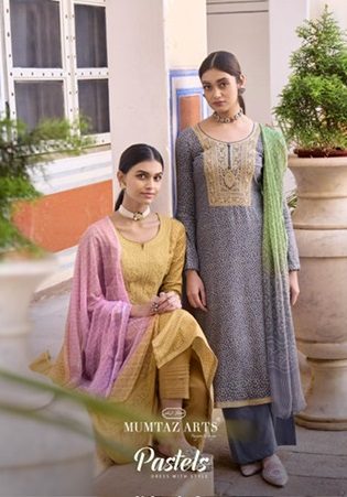 MUMTAZ ARTS PASTELS SUITS LATEST CATALOGUE