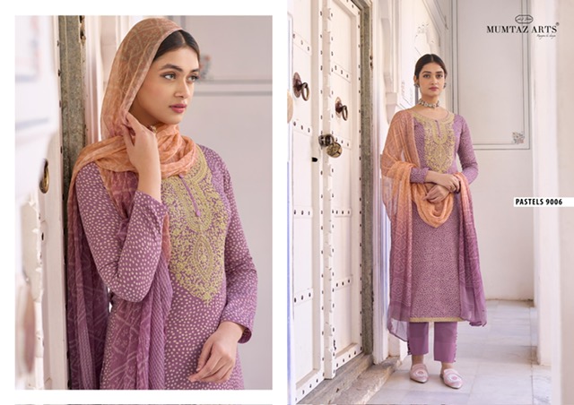 MUMTAZ ARTS PASTELS SUITS LATEST CATALOGUE