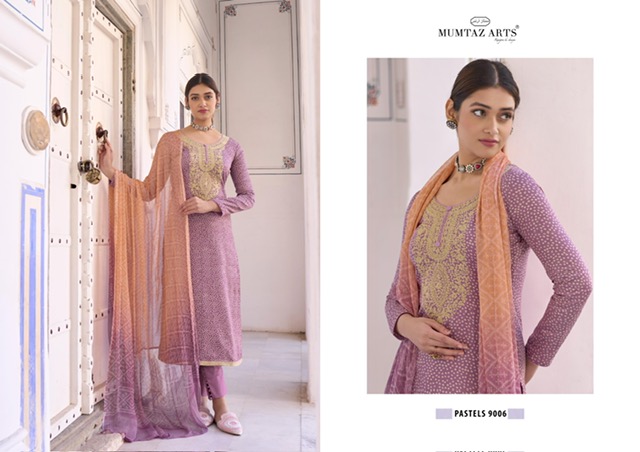 MUMTAZ ARTS PASTELS SUITS LATEST CATALOGUE