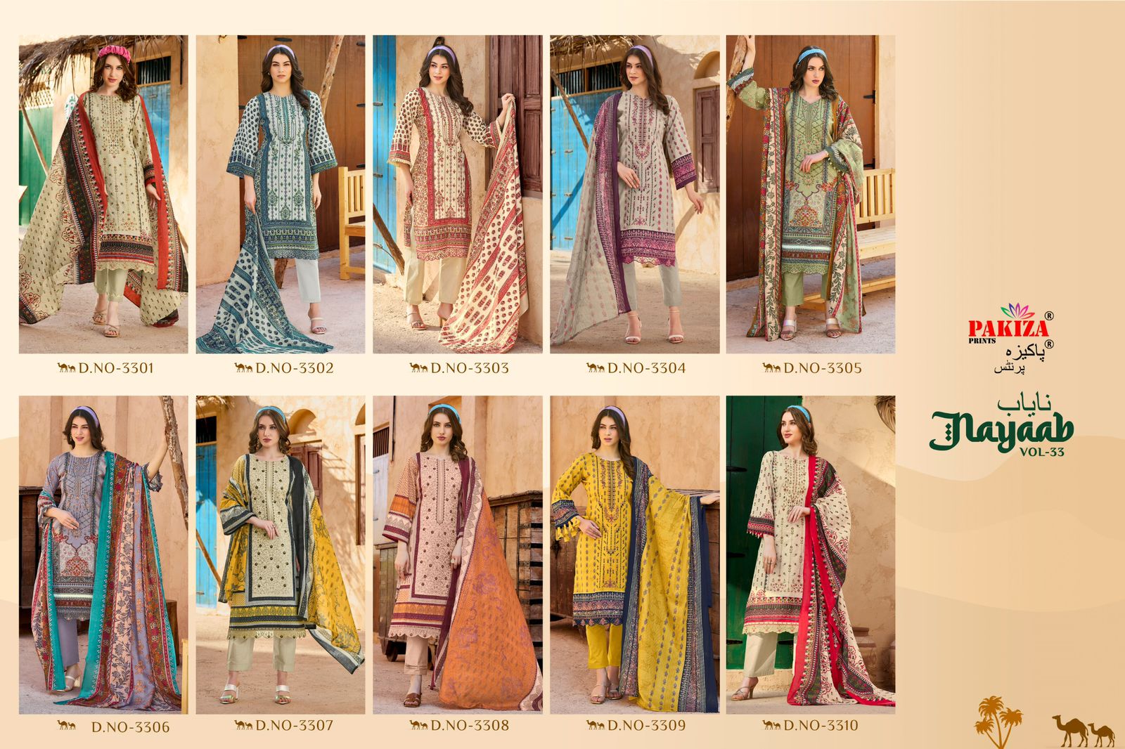 PAKIZA PRINTS NAYAAB VOL 33 KASHMIRI SUITS WHOLESALER