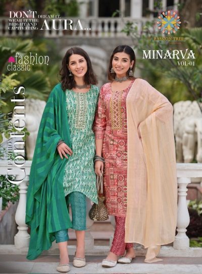 PASSION TREE MINARVA VOL 1 READYMADE KURTI CATALOGUE SUPPLIER IN SURAT