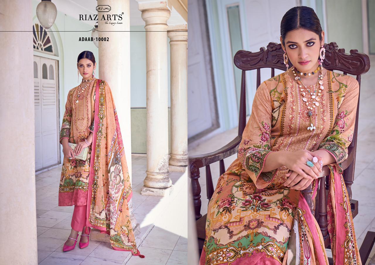 RIAZ ARTS ADAAB PURE LAWN SALWAR KAMEEZ