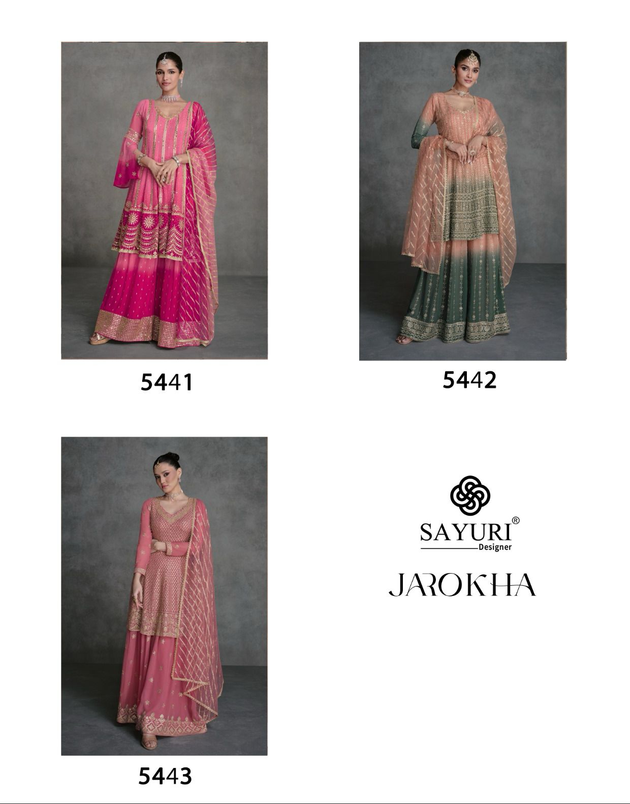 SAYURI DESIGNER JAROKHA GEORGETTE SUIT DISTRIBUTOR IN SURAT