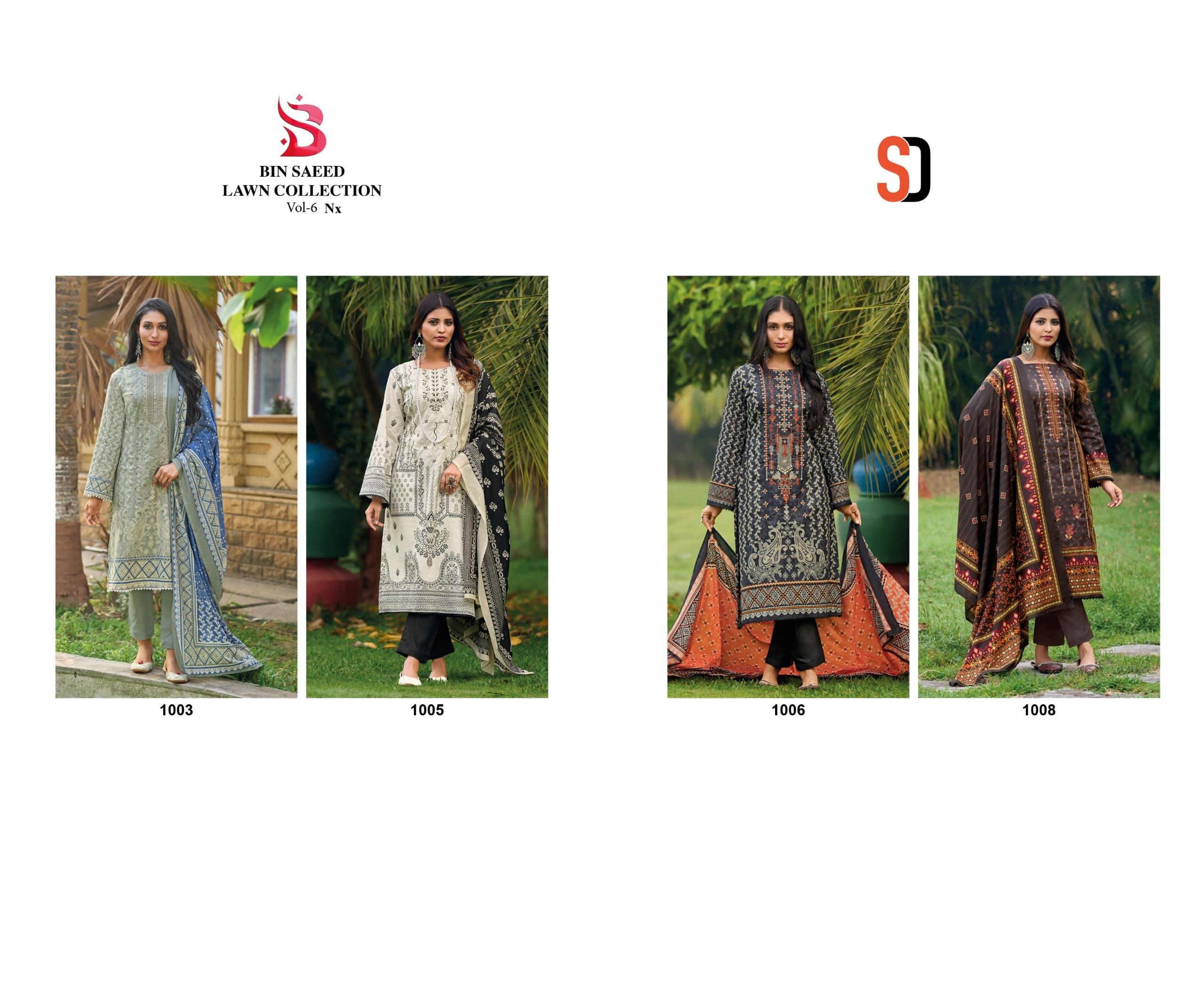 SHRADDHA DESIGNER BIN SAEED VOL 6 NX COTTON EMBROIDERY SUITS